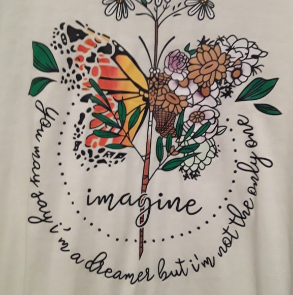MISSLOOK Womens John Lennons Imagine Inspired Tee - Picture 4 of 10